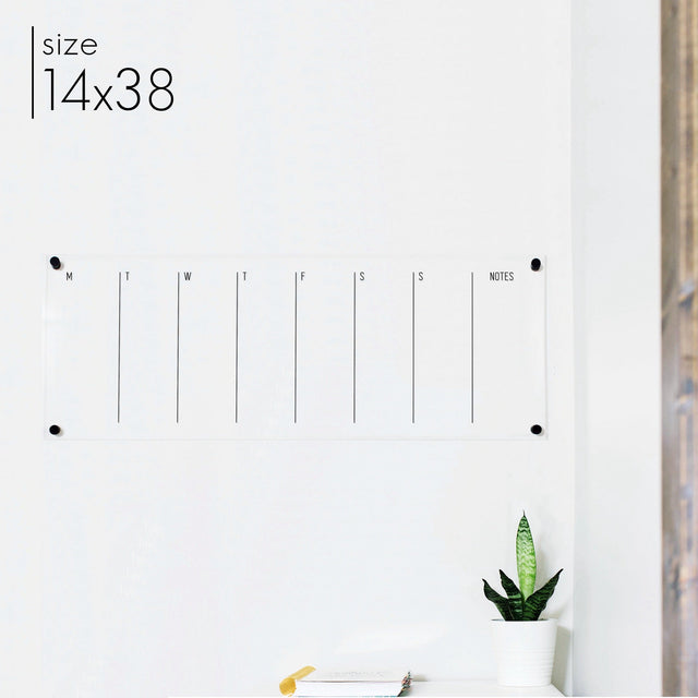 Slim Weekly Acrylic Calendar + 1 Section | Horizontal Multi-style