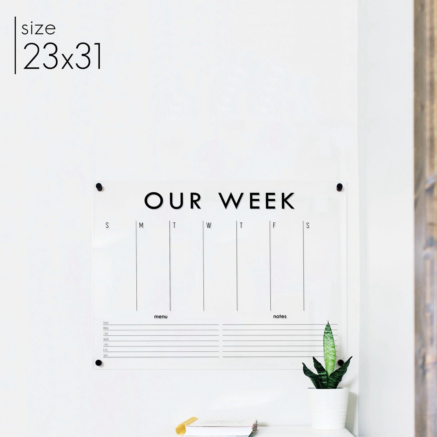 Weekly Acrylic Calendar + 2 Sections | Horizontal Madi