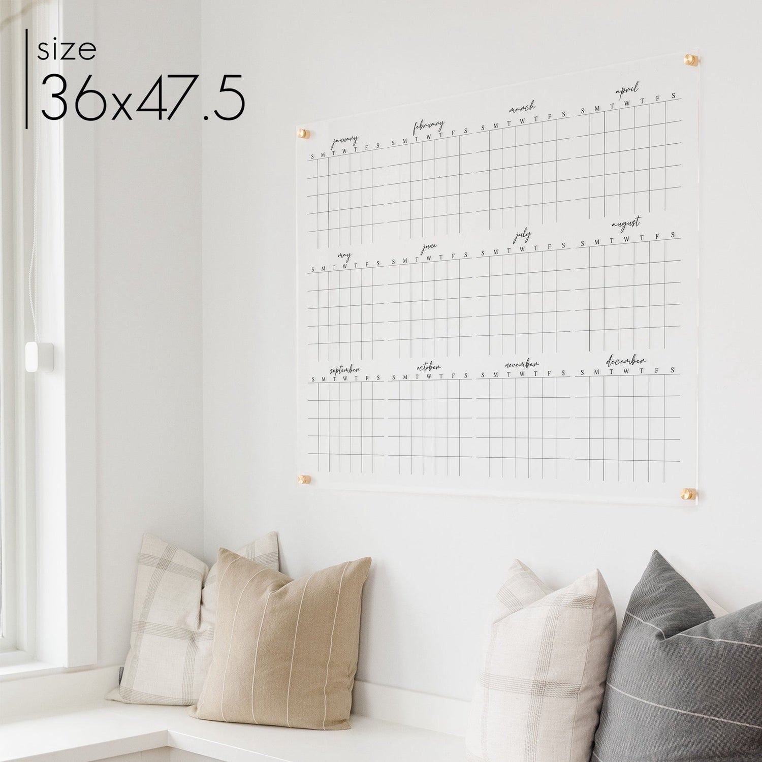 Acrylic Yearly Calendar | Horizontal Pennington