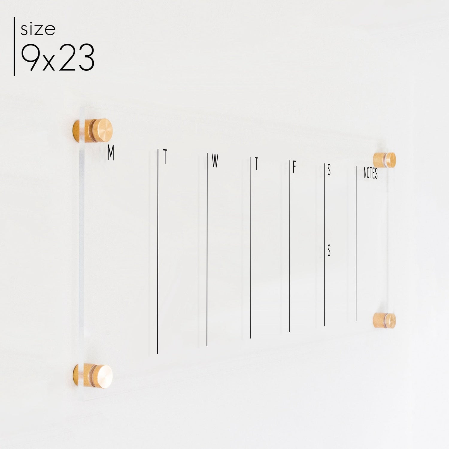 Slim Weekly Acrylic Calendar + 1 Section | Horizontal Multi-style