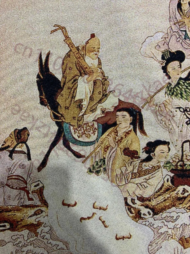 Chinese Silk Tapestry of the Eight Immortals Across the Sea