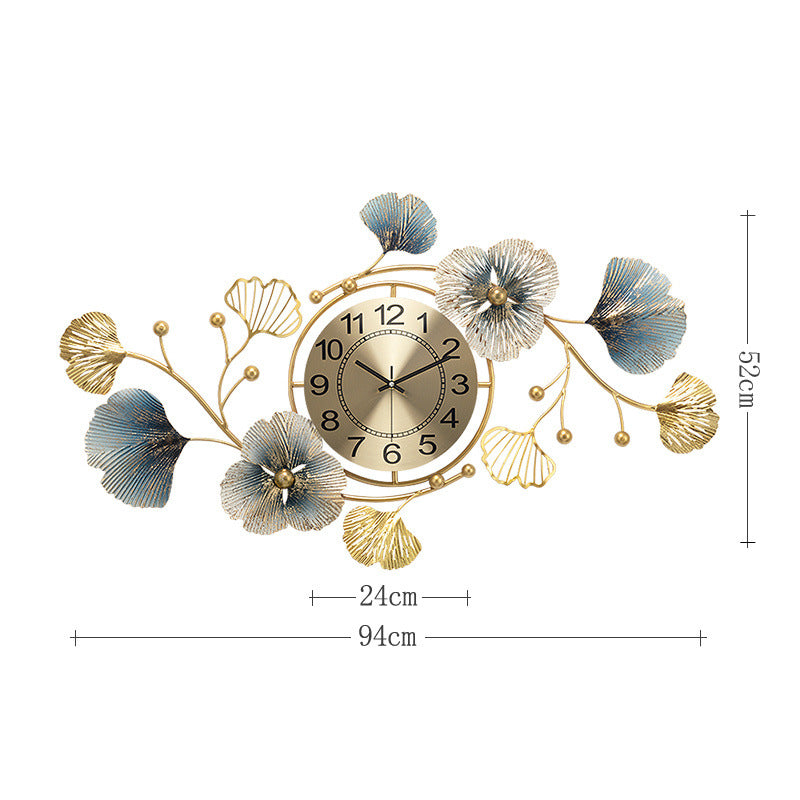 The Golden Grove: Ginkgo Leaf Silent Wall Clock