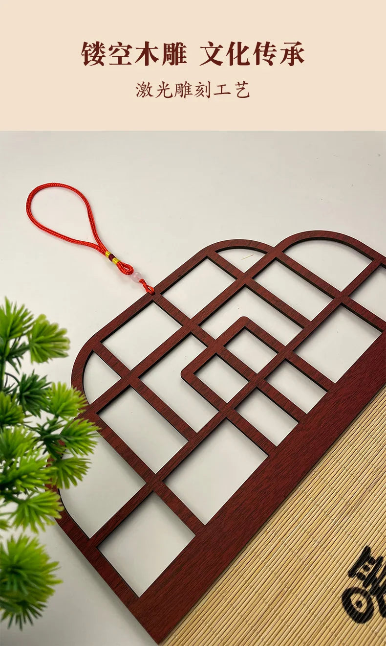 Feng Shui Fu Lu Shou Three Star Gods Wall Art, Bamboo Weave Scroll Hanging for Entryway, Tea Room, Living Room
