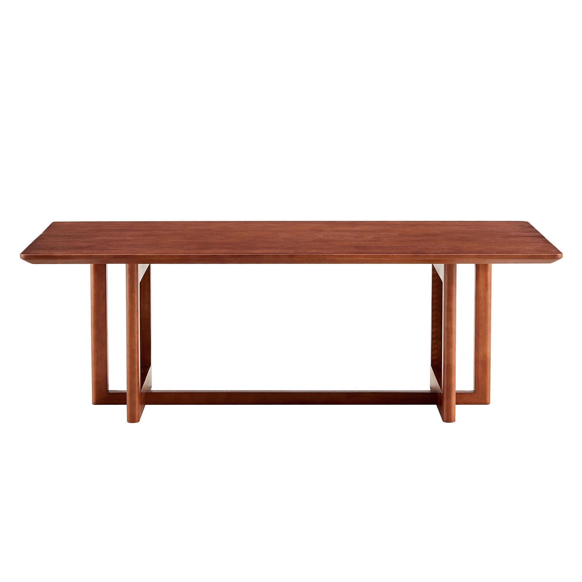 Chinese Style Imitation Rattan Tea Table Walnut Color