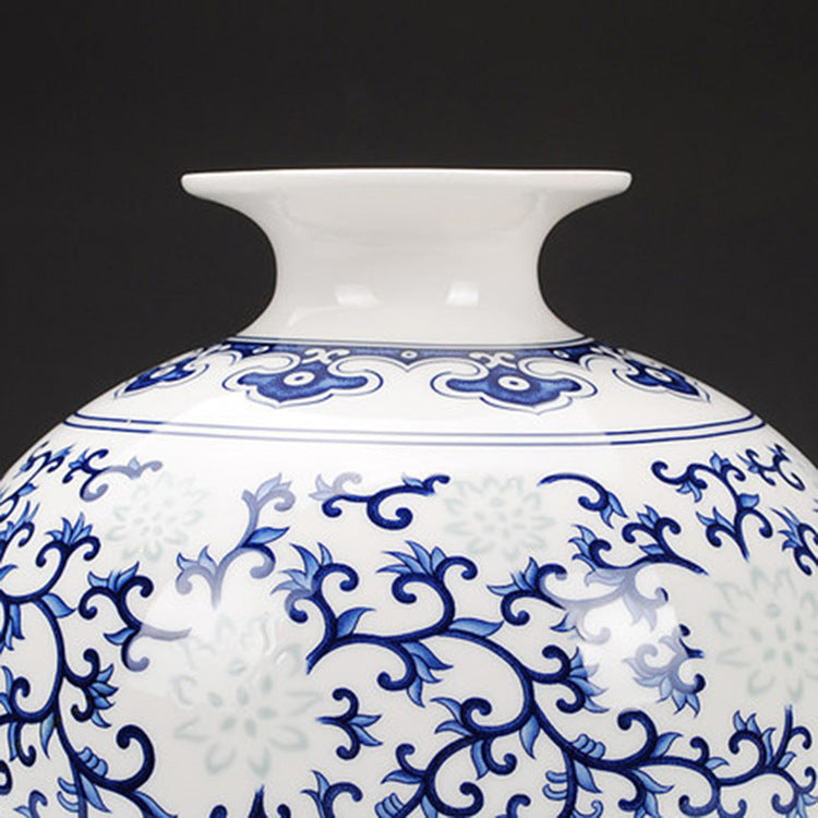 Chinese Porcelain Vase with Blue and White Flowers or Branches