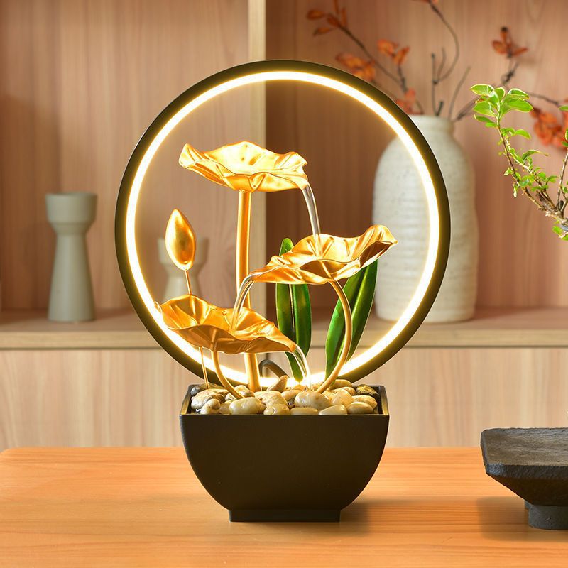 The Serene Halo: Zen Water Feature & Fountain