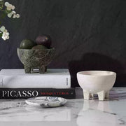 Chinese Wabi-Sabi-Style Marble Four-Foot Fruit Bowl Ornament