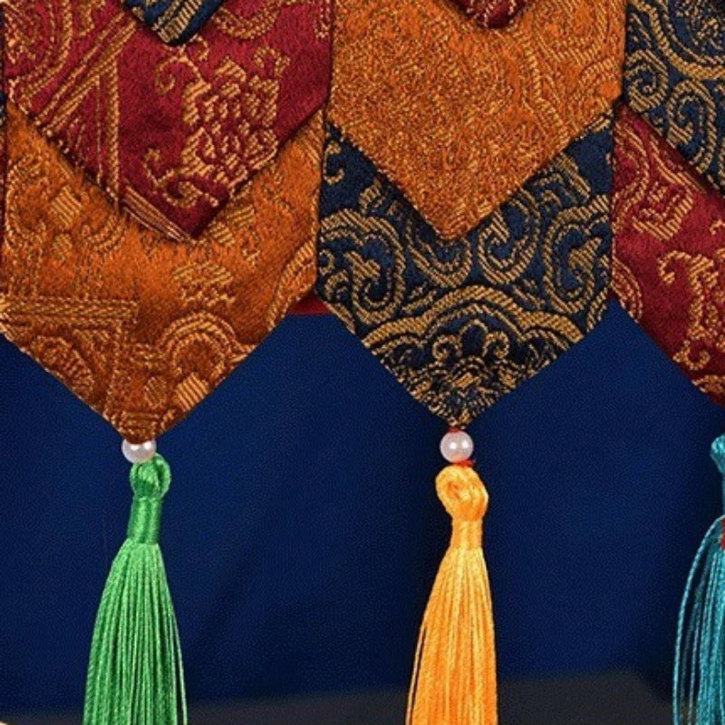 Tibetan-Style Five-Dragon Buddha Curtain – Handmade Temple Door Fabric
