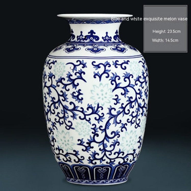 Chinese Porcelain Vase with Blue and White Flowers or Branches