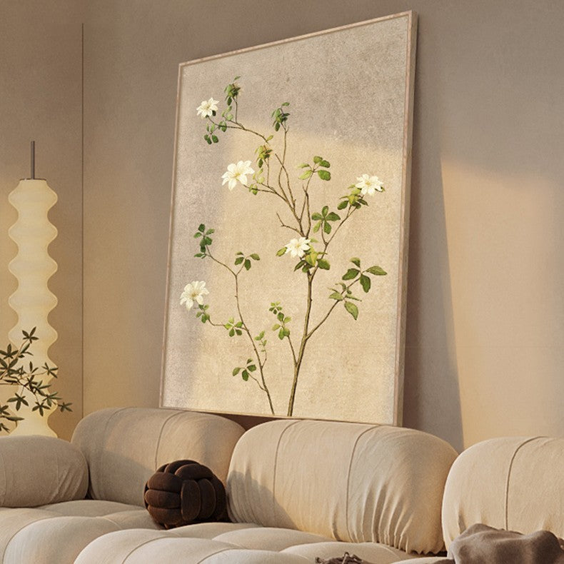 Japanese Style Floral Framed Painting