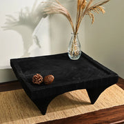 Modern Wabi-Sabi Low Tea Table – Black Desktop Coffee Table & Dry Tea Tray