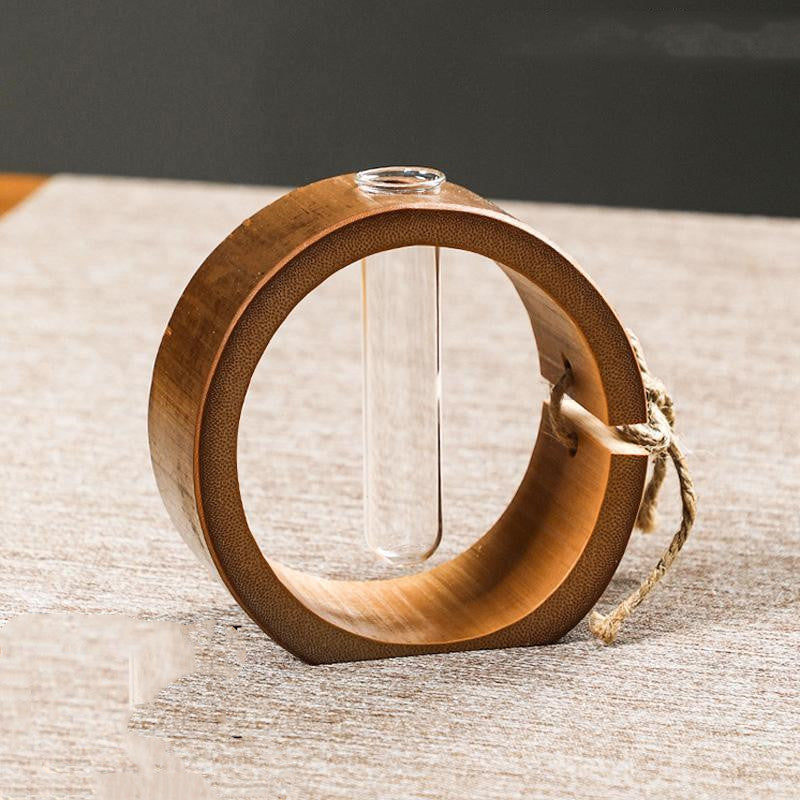 Creative Desktop Handmade Bamboo Flower Ornament and Vase