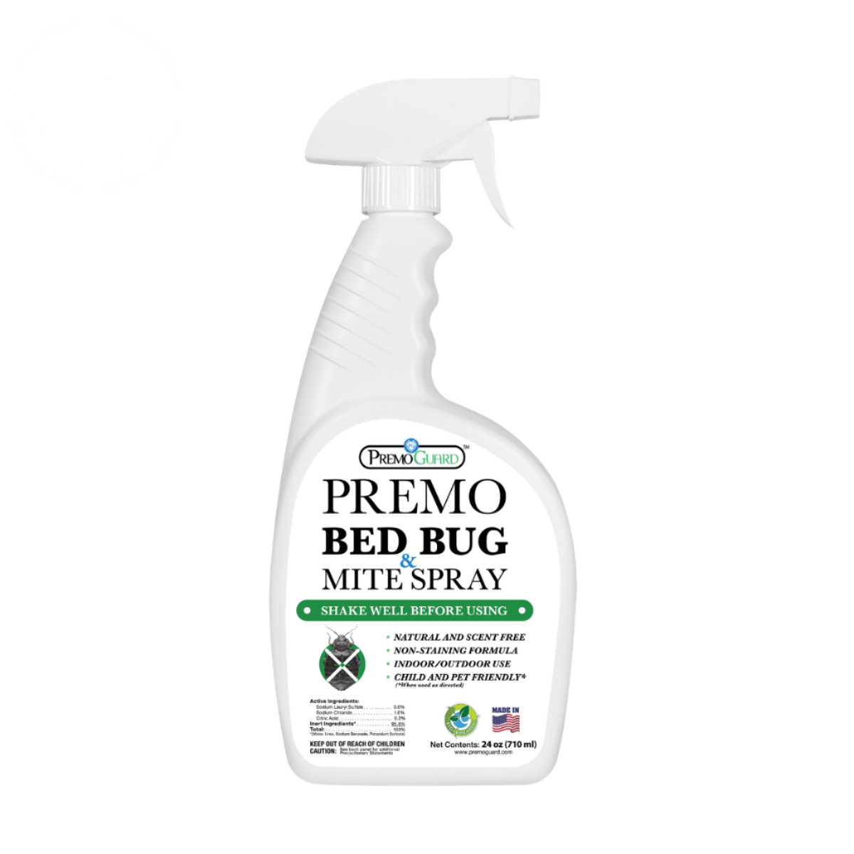 Bed Bug & Mite Killer Spray | Natural & Non-Toxic | Premo Guard (C)