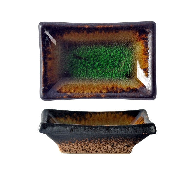 Japanese Small Ceramic Sauce Dish – Botanical Dip & Condiment Plate (10cm)