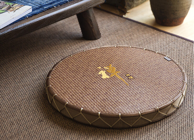 Traditional Handwoven Japanese Tatami Zabuton Cushion