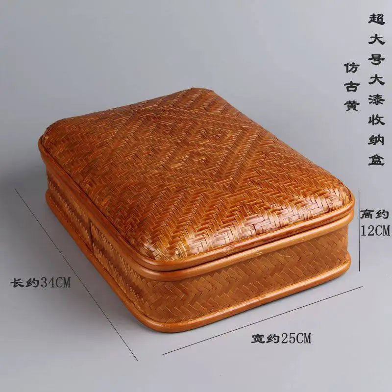Bamboo & Lacquer Tea Set Storage Box – Chinese Tea Organizer