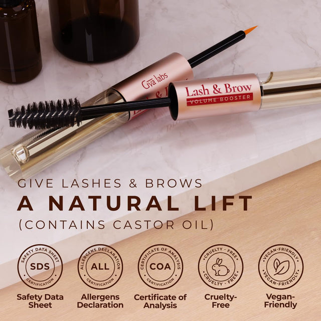 Lash and Brow Oil - 100% Pure Natual Organic Castor Oil Eyelash & Eyebrow Serum for Fuller-Looking Lashes & Brows (0.34 Fl Oz)