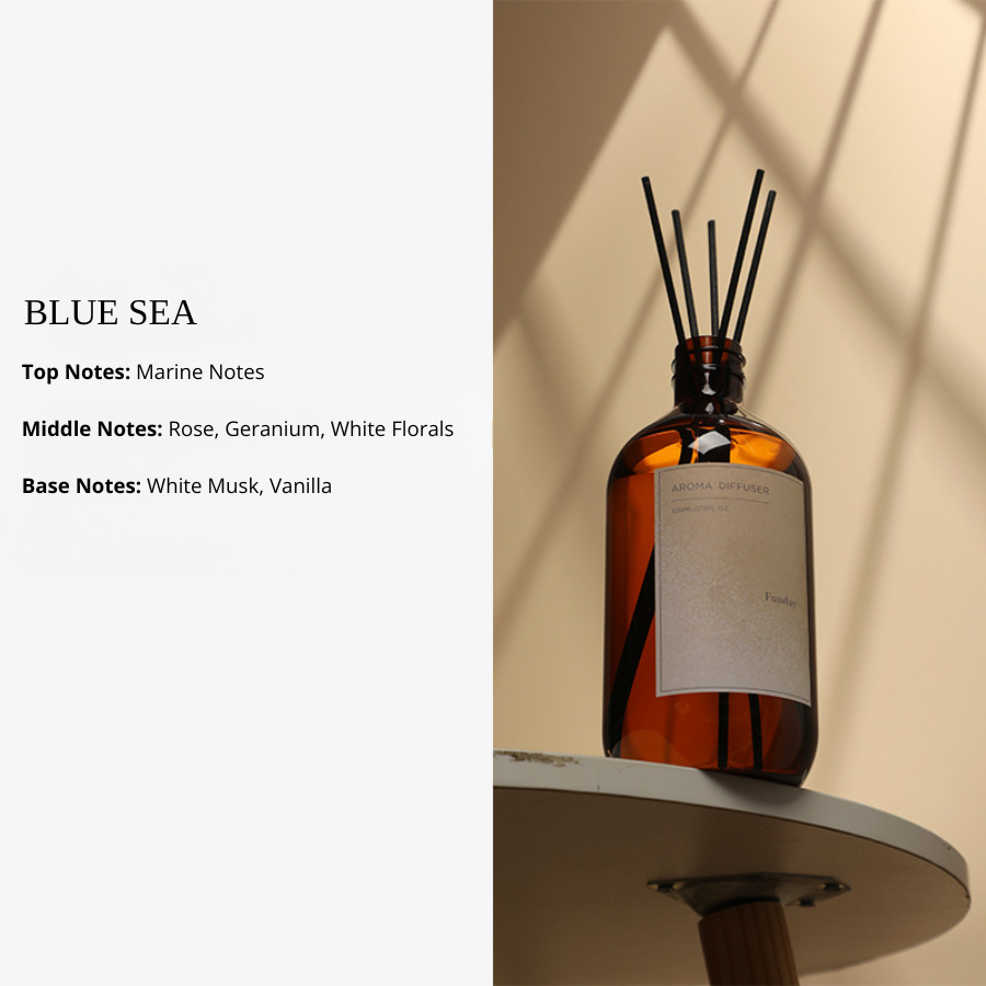 New Household Fragrance Refill Liquid 500ml Large Bottle, Indoor Flameless Fragrance Diffuser Refill with Rattan Sticks, Home Fragrance Ornaments and Aroma Diffuser Scents