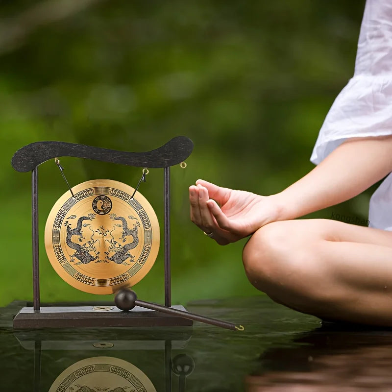 Meditation Gong、Meditation Percussion Gong、Harmonious Brass Gong for Meditation and Sound Relaxation - Suitable for yoga、Home