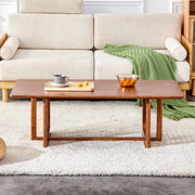 Chinese Style Imitation Rattan Tea Table Walnut Color