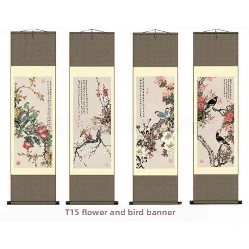 Exquisite Silk Landscape Scroll – Mountain & Water Wall Hanging “Huashan”