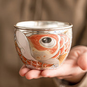 Chinese Style Household Tea Cup with Koi Decoration