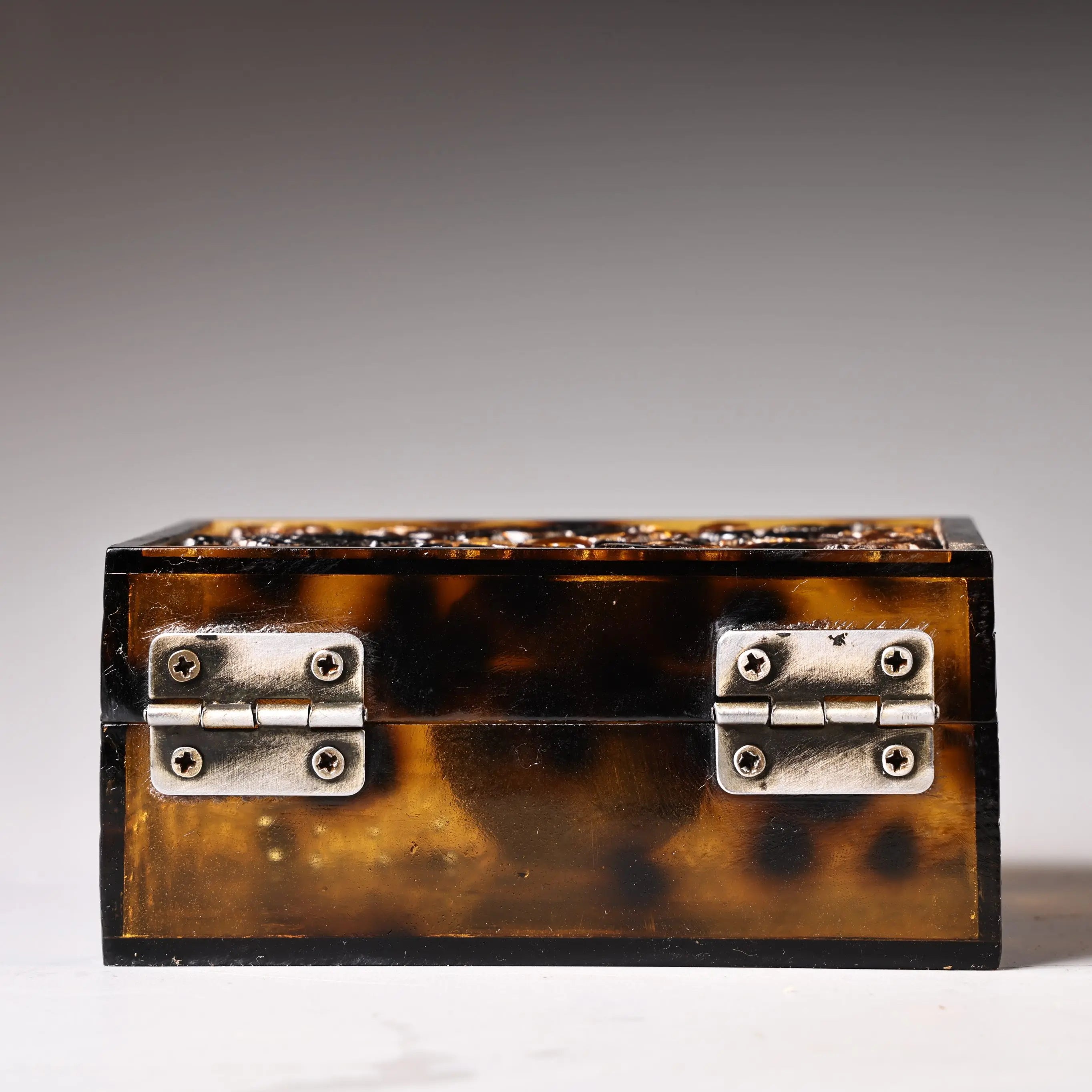 4" Old Hawksbill Turtle High Relief Long Box Amulet