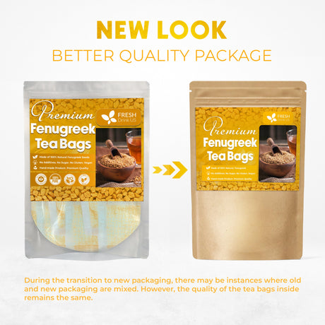 Premium Fenugreek Tea Bags. No Sugar, No Caffeine, No Gluten, Vegan. (30 Tea Bags)