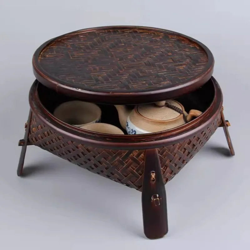 Bamboo & Lacquer Tea Set Storage Box – Chinese Tea Organizer