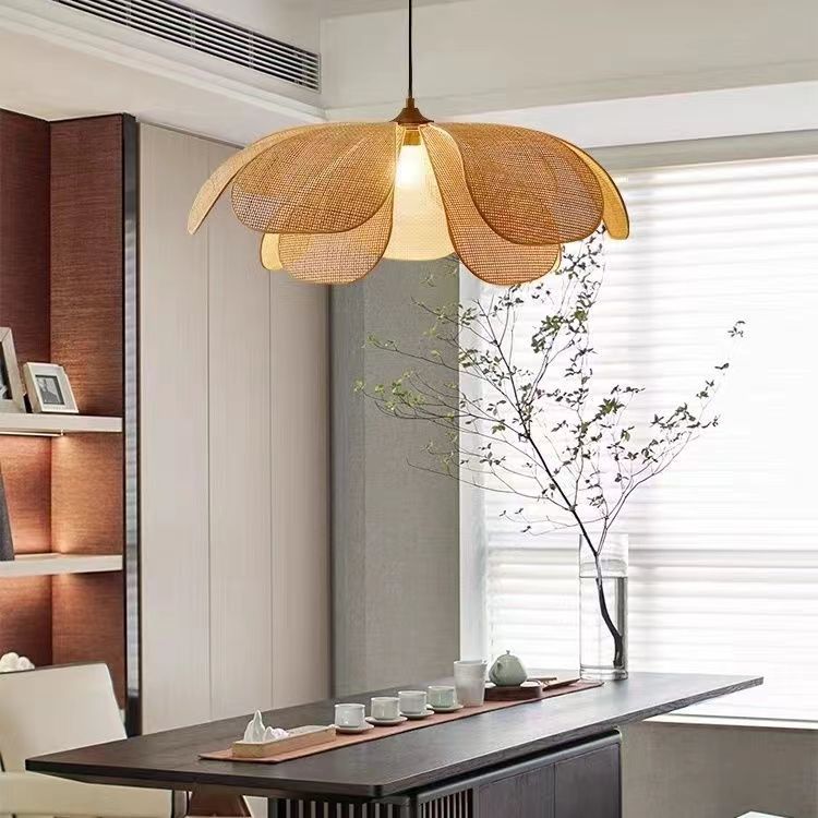 Creative Handmade Bamboo and Rattan Japanese Petal Lamp