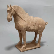 Likely Antique Tang Dynasty Pottery Horse – Warrior on Horseback