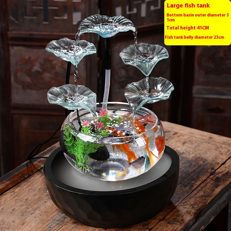 Desktop Water Fish Tank & Bonsai Ornament – Asian Home Decor