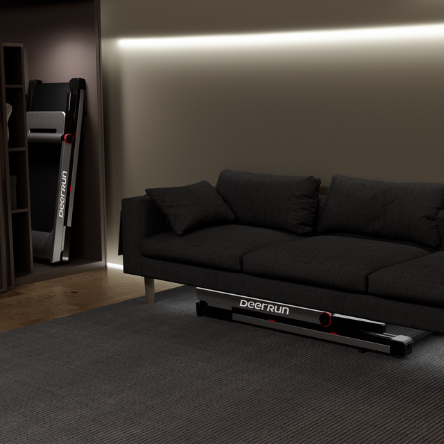 DeerRun A1 Pro Move+  6% Incline Foldable Treadmill——2025 Upgraded Chip & NFC Support | 350Lbs, 10mph Silver