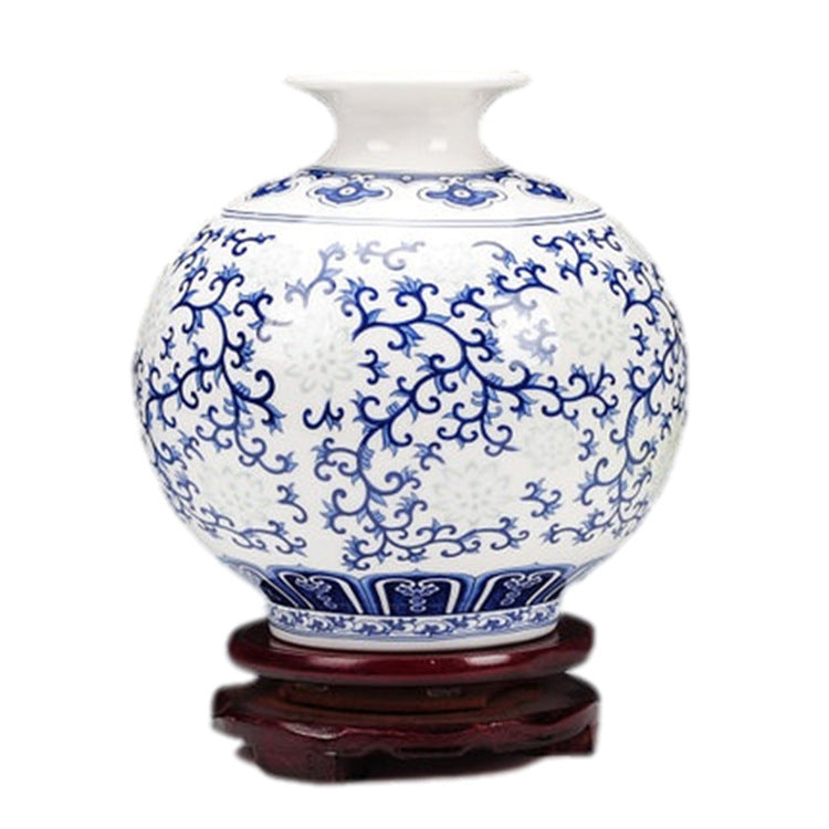Chinese Porcelain Vase with Blue and White Flowers or Branches