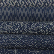 Chinese Dark Blue Cotton Linen Fabric