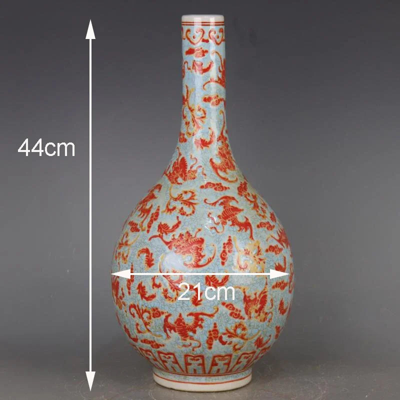 Qing Kangxi-Style “Baifu” Porcelain Bottle – Hand-Painted Luminous Vase