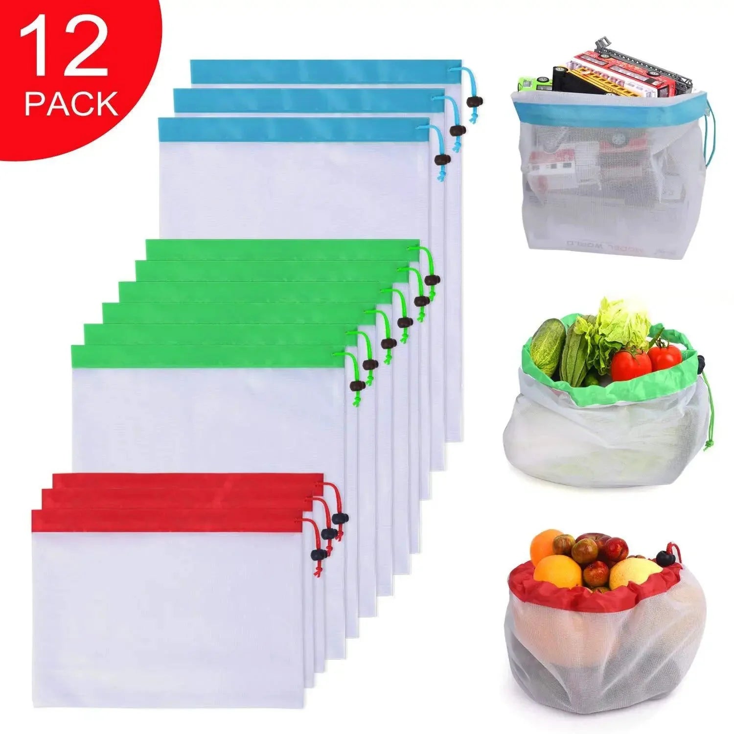 3 Sizes Reusable Mesh Produce Bag