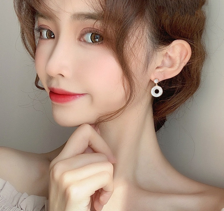 Korean Exquisite Sterling Silver Opal Shell Earrings