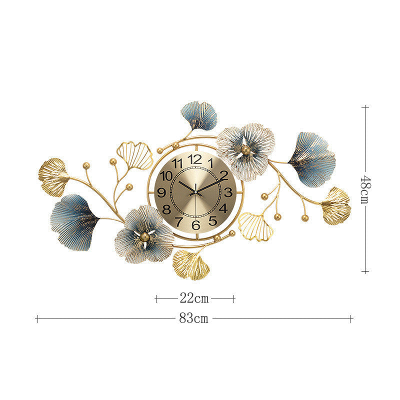 The Golden Grove: Ginkgo Leaf Silent Wall Clock