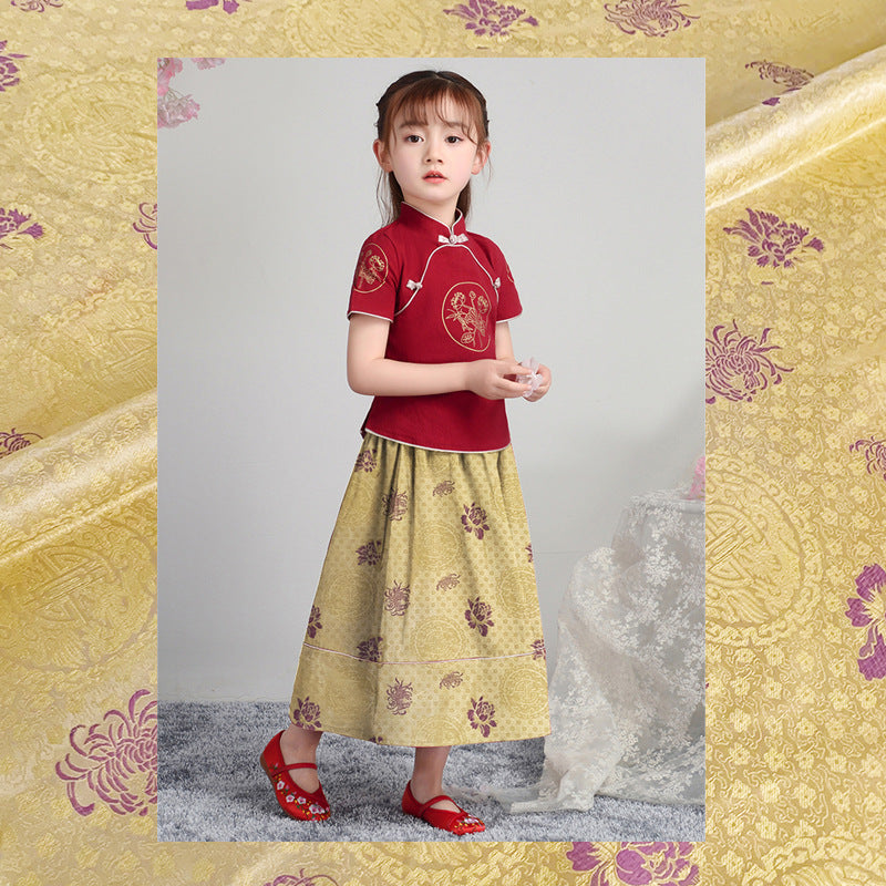 Handmade Nylon Yellow Satin Brocade Fabric