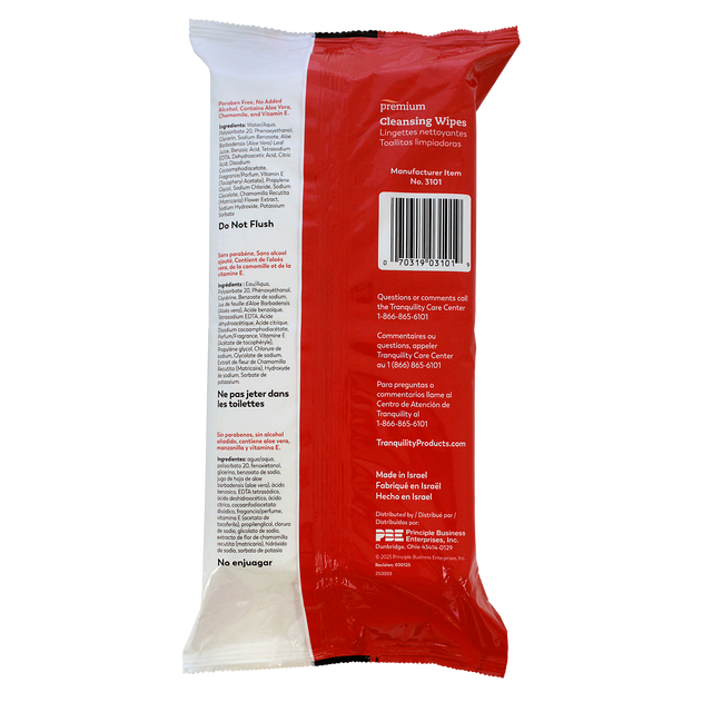 Tranquility Cleansing Wipes with Aloe