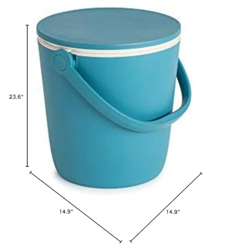 Keter Go Bar 4.2 Gallon Beer and Wine Cooler with Handle and Pop Up Outdoor Table - Perfect for Your Patio, Picnic, and Beach Accessories, Teal