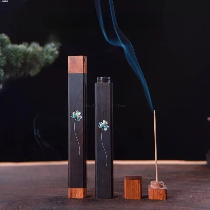 Creative Wooden Square Incense Box with Incense Plug Aromatherapy Tools