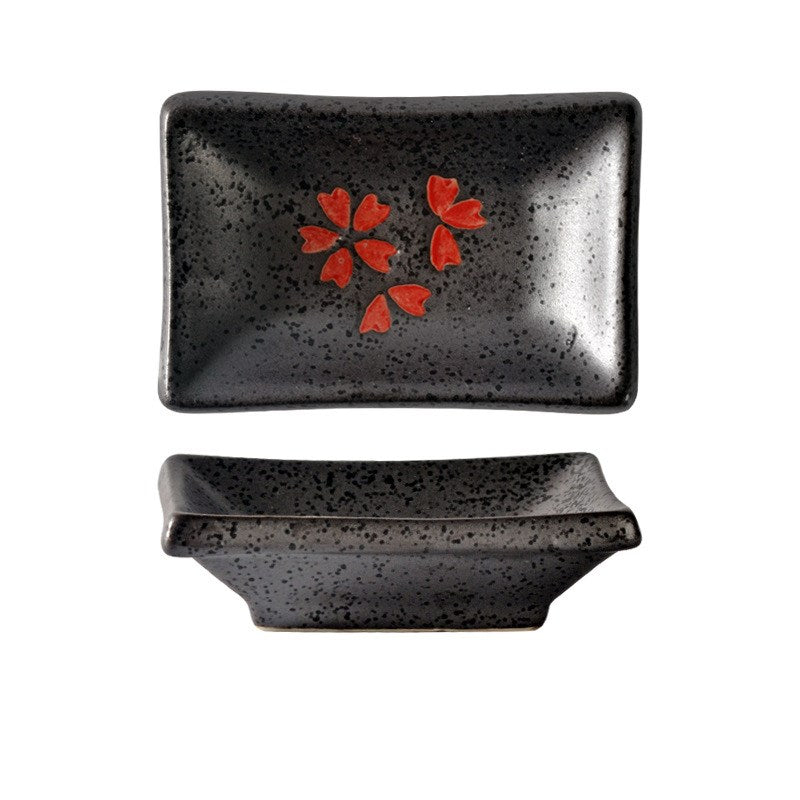 Japanese Small Ceramic Sauce Dish – Botanical Dip & Condiment Plate (10cm)