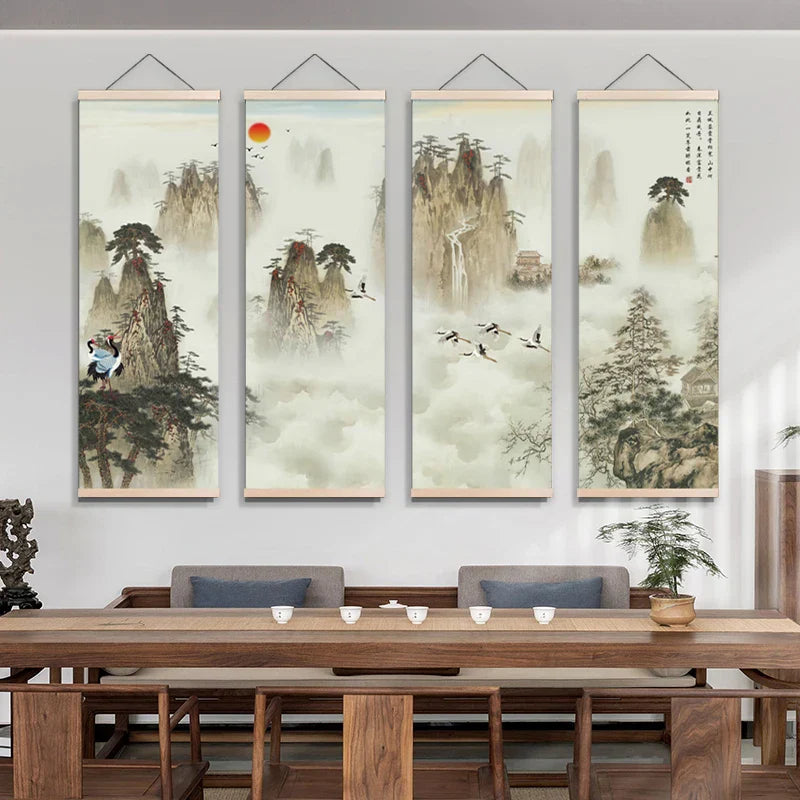 Chinese traditional landscape painting traditional classic art home decoration painting poster wall art wall art decor canvas
