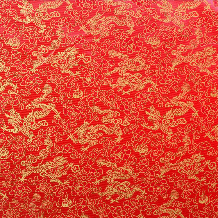 Multicolor Chinese Dragon Pattern Jacquard Fabric