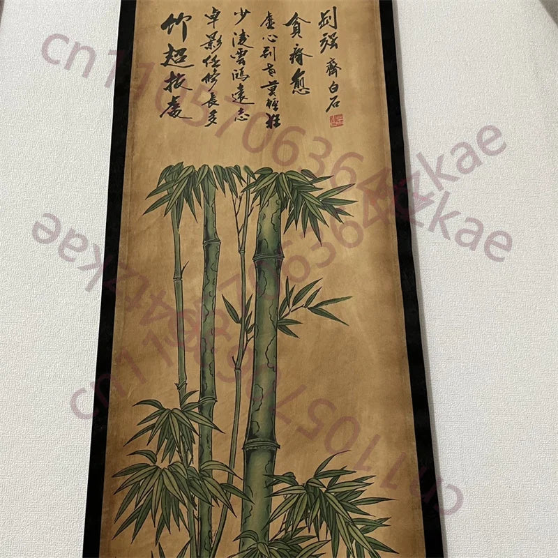 China Old Four‑Panel Scroll Painting – Middle Hall Hanging, Jiawu Year
