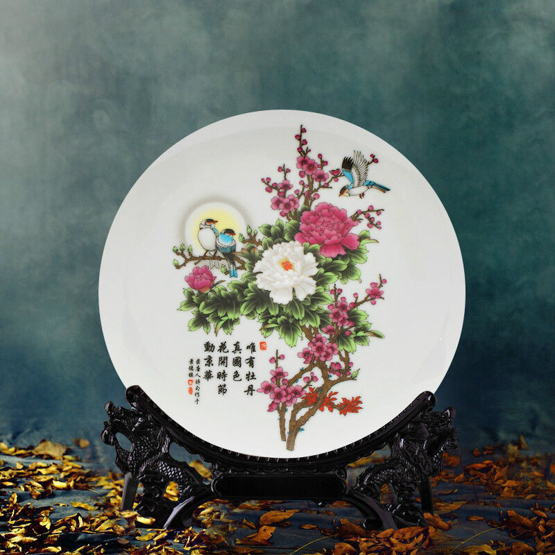 Ceramic Hanging Plate – Office & Living Room Asian Home Decor