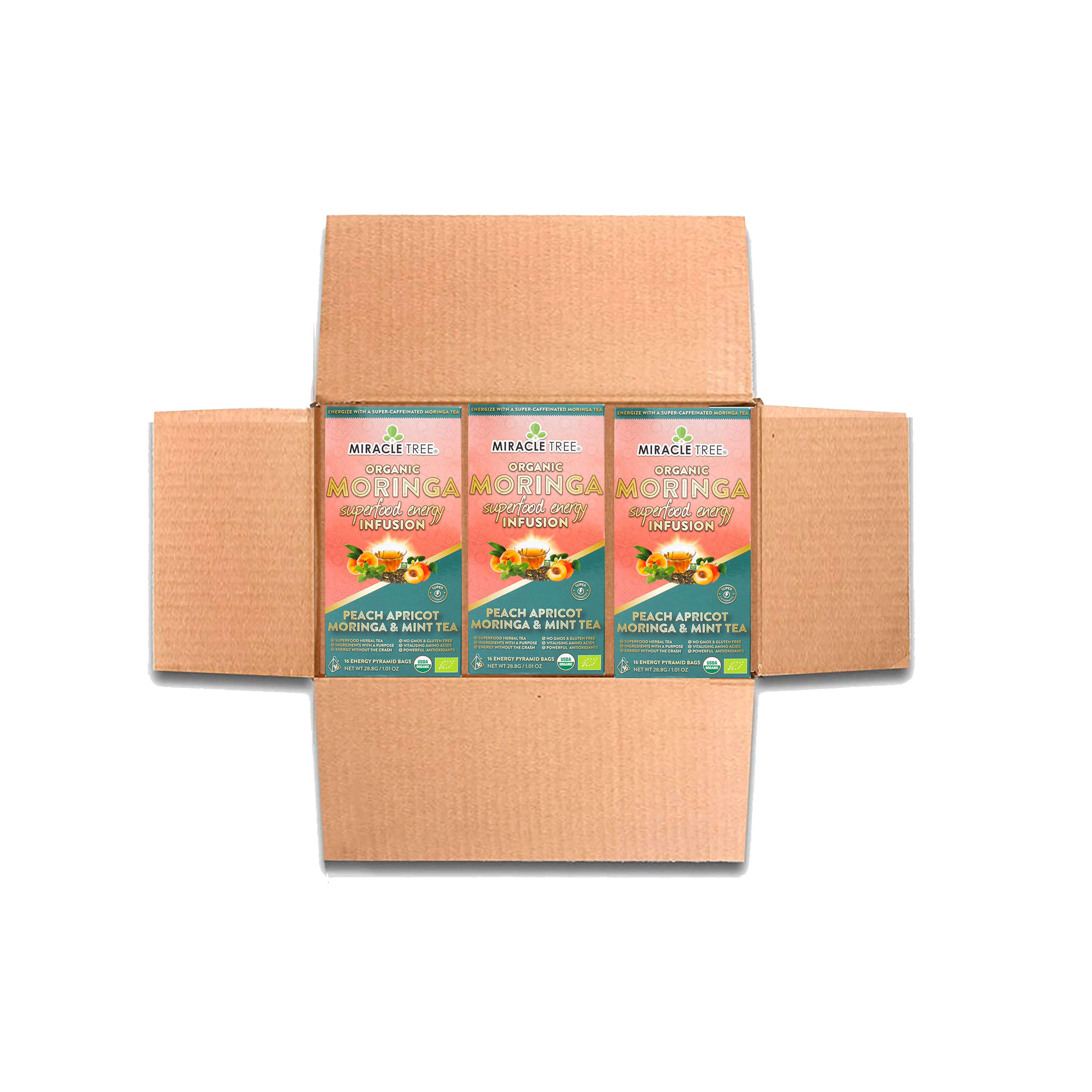 Moringa Energy Tea, Peach Mint Apricot