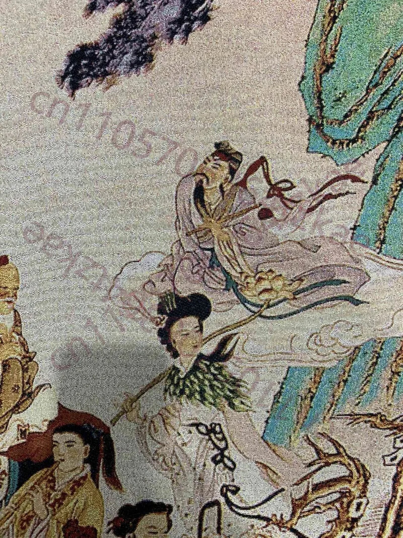 Chinese Silk Tapestry of the Eight Immortals Across the Sea